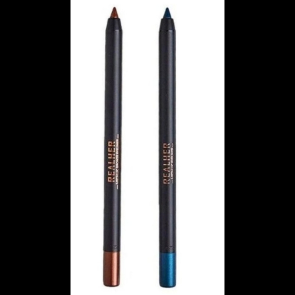 Realher creamy metallic waterproof eyeliner duo- shade bronze & teal metallic